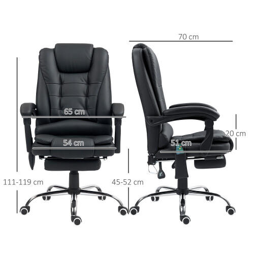 Vinsetto Vinsetto Ergonomic Heated 6 Points Vibration Massage Executive Chair Black 1