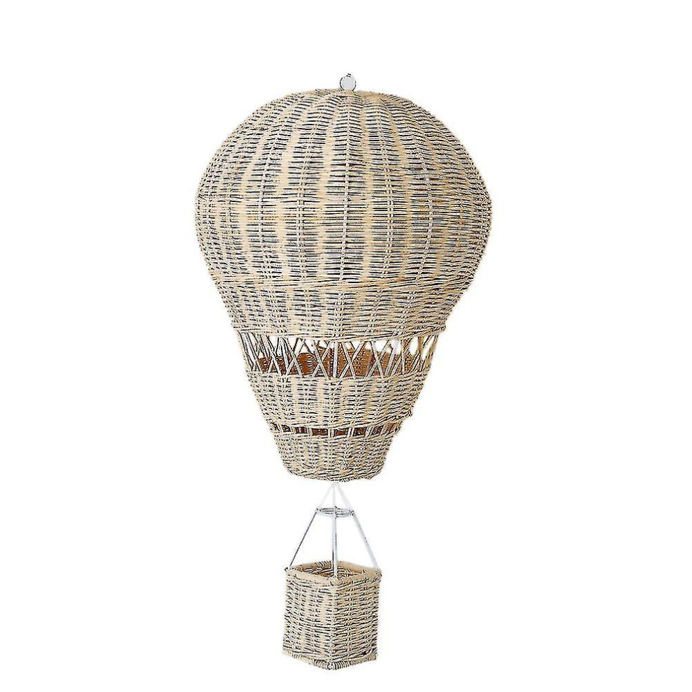 Bimirth Hand-woven Rattan Hot Air Balloon Children's Room Wall Decoration Bohemian Nursery Decoration Photo
