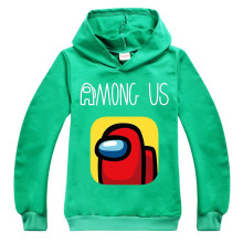 (Green, 13-14 Years) Kids Among Us Game Hooded Hoodie Impostor Pullover Boys Sweatshirt Top