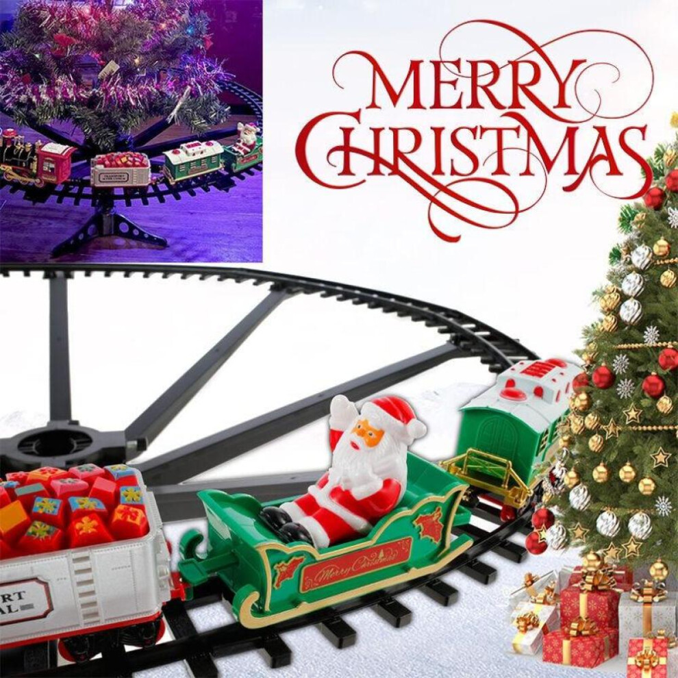 Christmas Train Electric Toys Christmas tree decoration train track frame Railway Car with Sound&Light Rail Car Christmas gifts-image-OPC-PFVM6HT-NEW