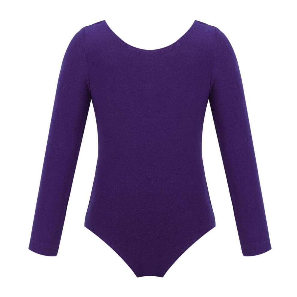 (purple, 3-4 Years) Girls Toddler Long Sleeve Leotard Gymnastics Ballet Leotard Jumpsuit Dance Costumes