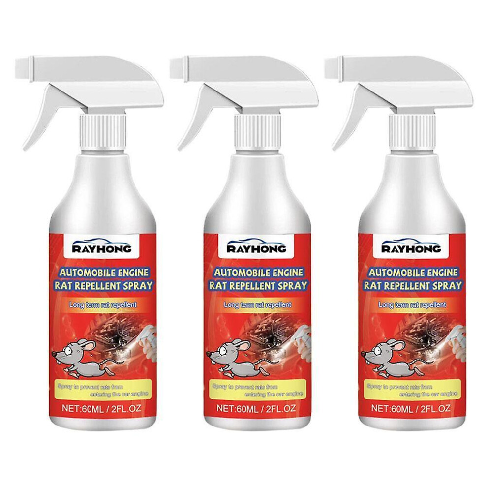 (3Pcs) Automobile Engine Rat Mouse Repellent Spray Natural Vehicle Protection