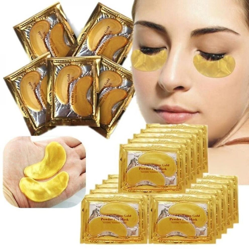Gold 50 Pair Collagen Eye Mask Powder Eye Patch Anti Wrinkle Moisturizing Under Eyes Pads