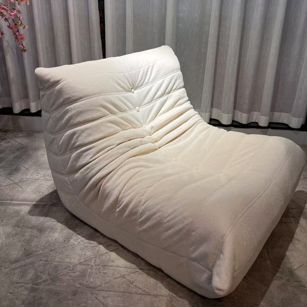 (White, Single Seater) Togo sofa lounge chair, ergonomic, with high-density foam support, no installation required, multiple combinations can be customized