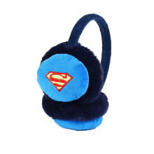 (superman) Boys Earmuffs Soft Plush Padded Knitted Design Earwarmer Kids Winter Ear Muffsblue