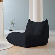 (Black, Single Seater) Togo sofa lounge chair, ergonomic, with high-density foam support, no installation required, multiple combinations can be customized
