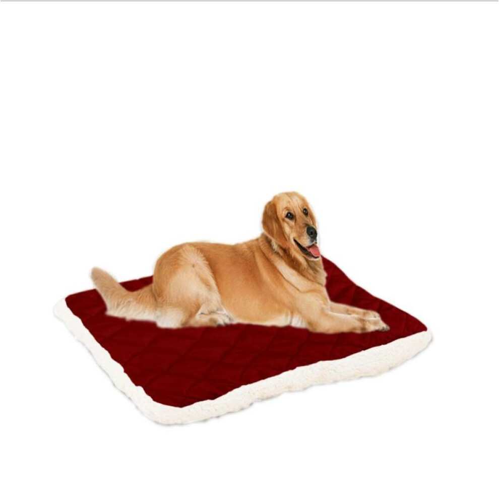 (wine red, XL) Pet Sleeping Mat Warm Dog Bed Soft Winter Warm Fleece Pet Blanket Cat Litter Puppy Sleep Mat Lovely Mattress Cushion For Small Large Dogs