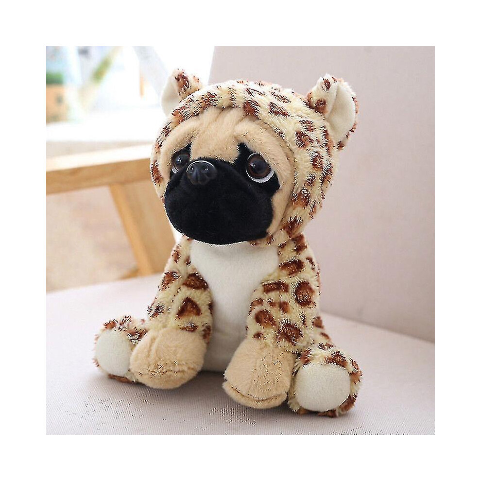(Leopard) Large Plush Toys 20cm Pug Dog In 7 Costumes Cuddly Soft Toy Teddy Plush Animal