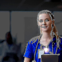 (Red) Led Wearable Lights For Nurses With Hands-free Magnetic Clip, For Hiking Dog Walking Running Doctors
