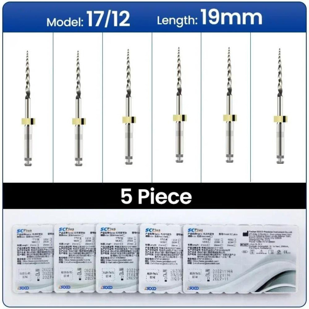 (as the picture, 19mm 17 12 5 boxs) Coxo Soco Plus Heat-activated Niti Root Canal Files 5 Boxes Flexible Endodontic Instruments For Effective Root Canal Preparation