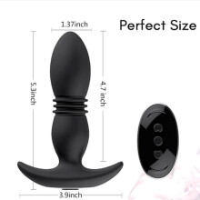 (black) Male Prostate Massager Anal Butt Plug Vibrators Men Wireless Remote Control Thrusting Anal Dildo Vibrator Sex Toy for Woman