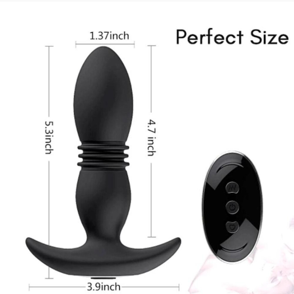 (black) Male Prostate Massager Anal Butt Plug Vibrators Men Wireless Remote Control Thrusting Anal Dildo Vibrator Sex Toy For Woman