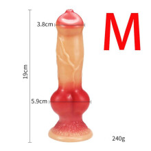 (red, M) Huge Realistic Wolf Dog Knot Dildo Toy S/M/L/XL/XXL Soft Huge Animal Big Penis Sex Toys Anal Plugs Prostate Suckers Sex Shop