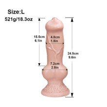(nude, L) Huge Realistic Wolf Dog Knot Dildo Toy S/M/L/XL/XXL Soft Huge Animal Big Penis Sex Toys Anal Plugs Prostate Suckers Sex Shop