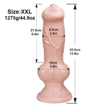 (nude, XLL) Huge Realistic Wolf Dog Knot Dildo Toy S/M/L/XL/XXL Soft Huge Animal Big Penis Sex Toys Anal Plugs Prostate Suckers Sex Shop