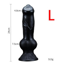 (black, L) Huge Realistic Wolf Dog Knot Dildo Toy S/M/L/XL/XXL Soft Huge Animal Big Penis Sex Toys Anal Plugs Prostate Suckers Sex Shop