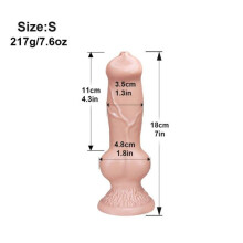 (nude, S) Huge Realistic Wolf Dog Knot Dildo Toy S/M/L/XL/XXL Soft Huge Animal Big Penis Sex Toys Anal Plugs Prostate Suckers Sex Shop