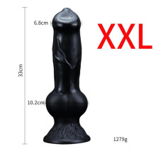 (black, XLL) Huge Realistic Wolf Dog Knot Dildo Toy S/M/L/XL/XXL Soft Huge Animal Big Penis Sex Toys Anal Plugs Prostate Suckers Sex Shop
