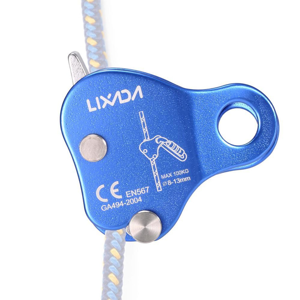 Lixada Climbing Protective Ascender 220lb Climbing Belay Device Rope Grip Outdoor Climbing Rigging