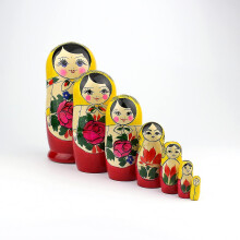 7 Traditional Matryoshka Classic Semyonov Yellow Style