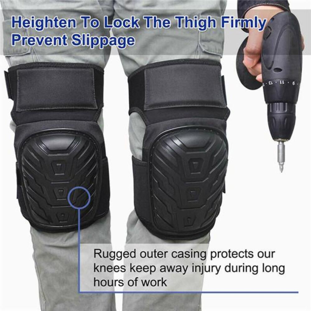 Knee Pads For Work Adjustable Gel Cushion Flooring Gardening Construction Duty