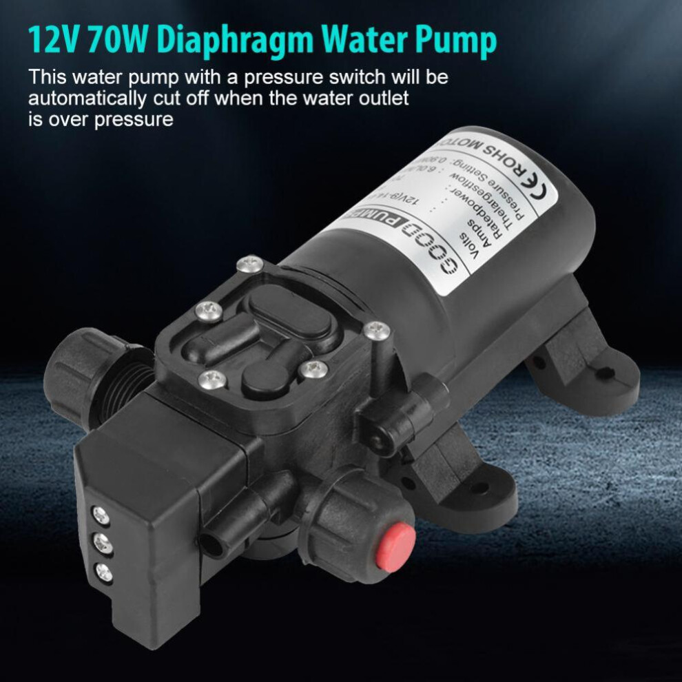 12v 0.9mpa 6l/min Water High Pressure Diaphragm 70w Self Priming Pump