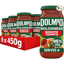 Dolmio Bolognese Smooth Tomato Pasta Sauce Jar, Bulk Multipack 6 x 450g