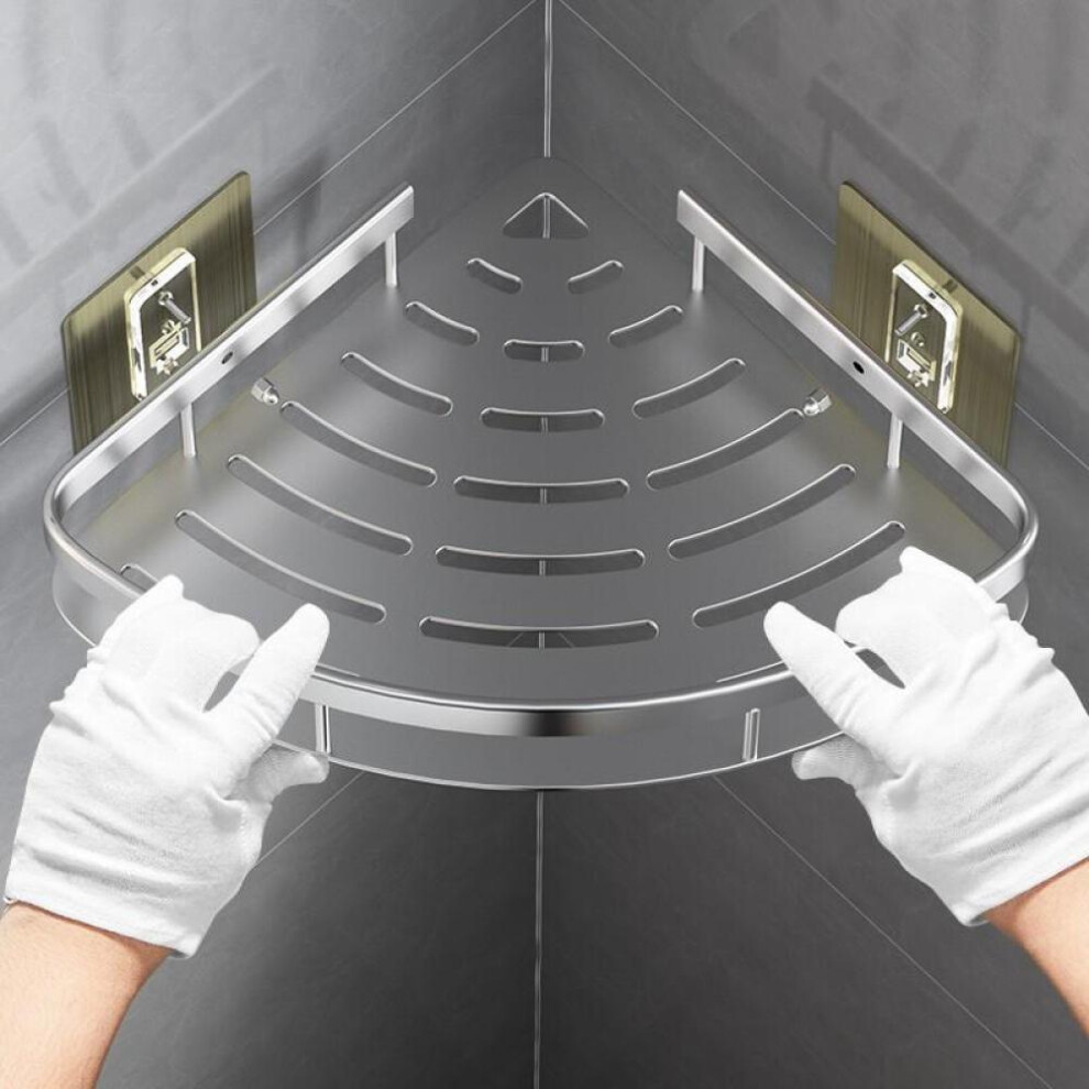 (1pcs) Bathroom Shelves No-drill Wall Mount Corner Shelf Shower Storage Rack Holder For Wc Shampoo Organizer Bathroom Accessories