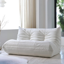 (White, 2 Seater) Togo sofa lounge chair, ergonomic, with high-density foam support, no installation required, multiple combinations can be customized