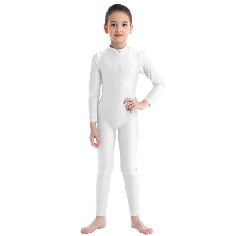 (ivory, 5-6 Years) Children&apos;s Girls Long Sleeve Dance Gymnastic Leotard Unitard Full Length Bodysuit Catsuit Dancewear Costumes