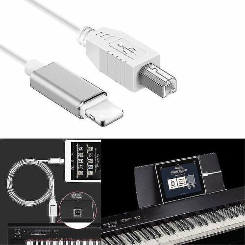 Lightning To Type-b Midi Keyboard Converter Usb 2.0 Cable For Iphone 7 8 X Ipad