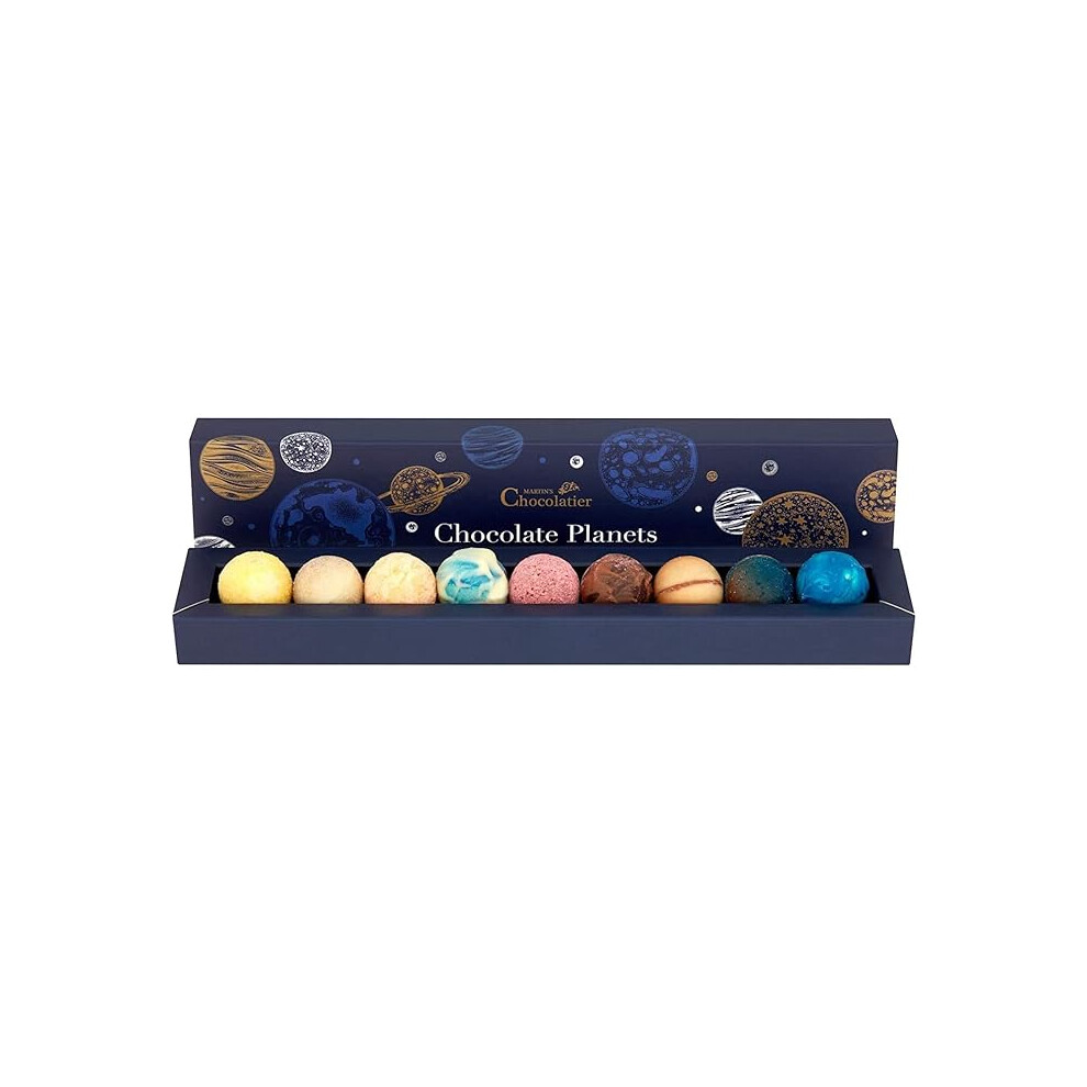 Martins Chocolatier Chocolate Planets Luxury Handmade Chocolate Gift Box 9 Belgian Truffles Assorted Flavours Ideal Present Science Lovers Pack 1 107g