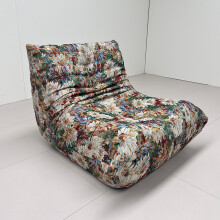 (Iris-beige) Togo sofa, retro print design, suitable for bedroom, living room, game room, no installation required, customizable, multiple combination sets