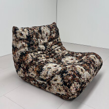 (Monet-black) Togo sofa, retro print design, suitable for bedroom, living room, game room, no installation required, customizable, multiple combination sets