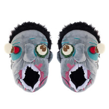 1 Pair Halloween Non Slip Slipper Halloween Wacky Zombie Head Warm House Slippers Celadon 36-42