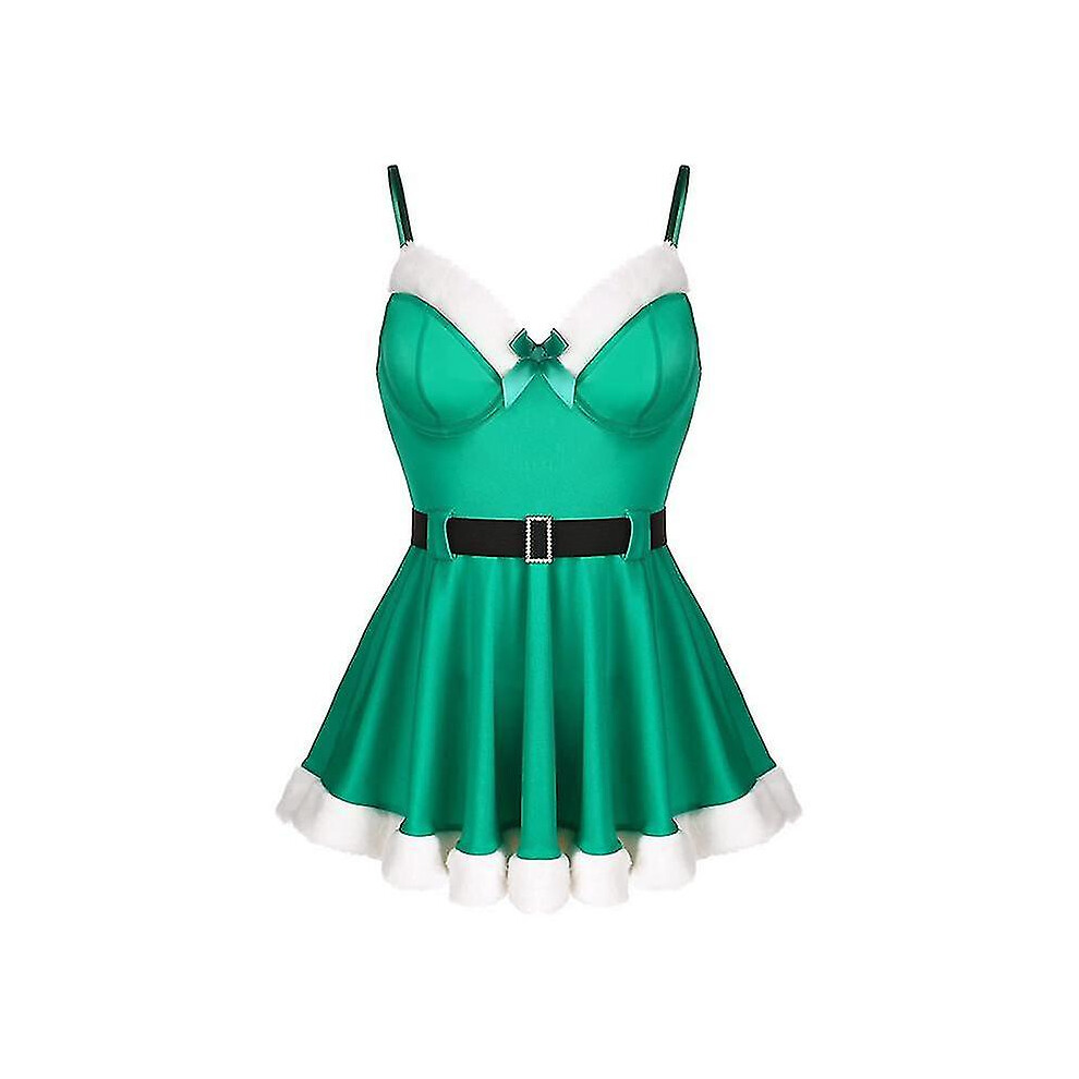 (Green, XL) Christmas Lingerie Sexy Santa Lingerie For Women