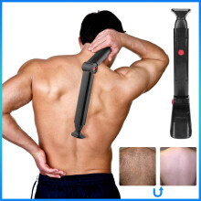 (black, One Size) Men's Back Shaver USB Charging Back Shaver Double Head Back Hair Remover Electric Shaver Back Shaver