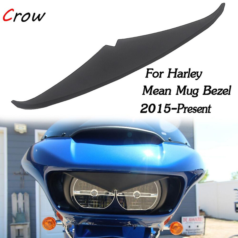 2015-2020 For Harley Touring Road Glide Ultra Cvo Headlamp Headlight Eyebrow Eyelid Trim Mean Mug Bezel Trim Upper Tip Rubber 8107441029590