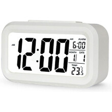 Digital Alarm Clock Led Display Snooze Smart Brightness Sensor for Bedroom Home Office And Travel
