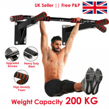 Wall Mounted Pull Chin Up Bar Heavy Duty Dip Station Exercise Fitness