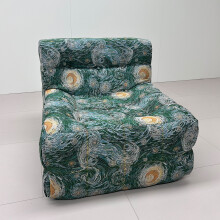 (Green) Togo sofa, retro printed waffle shape, suitable for bedroom, living room, game room, no installation required, customizable, multiple combination sets