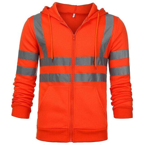 (XL, style 1 orange) Reflective Jacket Safety Blue Black Work Vest 1