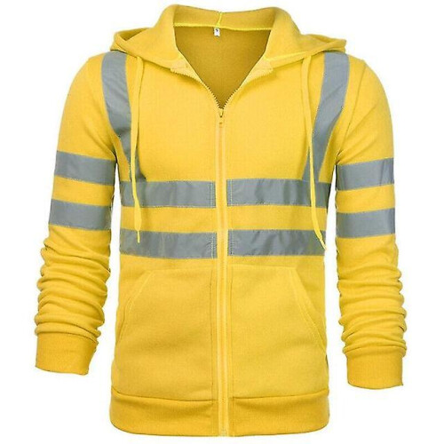 (M, style 1 yellow) Reflective Jacket Safety Blue Black Work Vest 1