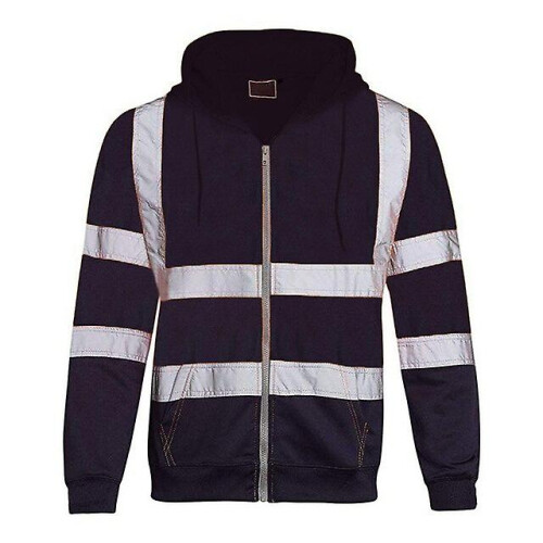 (L, style 2 black) Reflective Jacket Safety Blue Black Work Vest 1