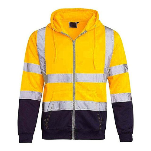 (XL, style 2 dark yellow) Reflective Jacket Safety Blue Black Work Vest 1