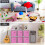 6X Pink Foldable Canvas Storage Collapsible Folding Box 27x27x28cm 4