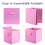 6X Pink Foldable Canvas Storage Collapsible Folding Box 27x27x28cm 5