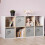 6X Grey Canvas Storage Collapsible Folding Box , 33x33x34cm 2