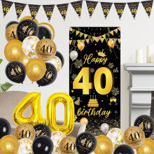 40th Birthday Decor Anniversary Background Decoration for Women & Men