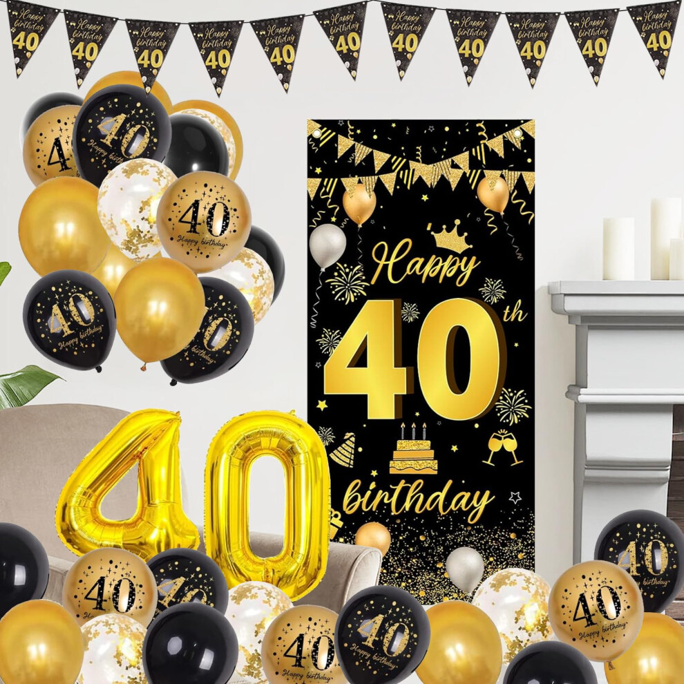 40th Birthday Decor Anniversary Background Decoration for Women & Men